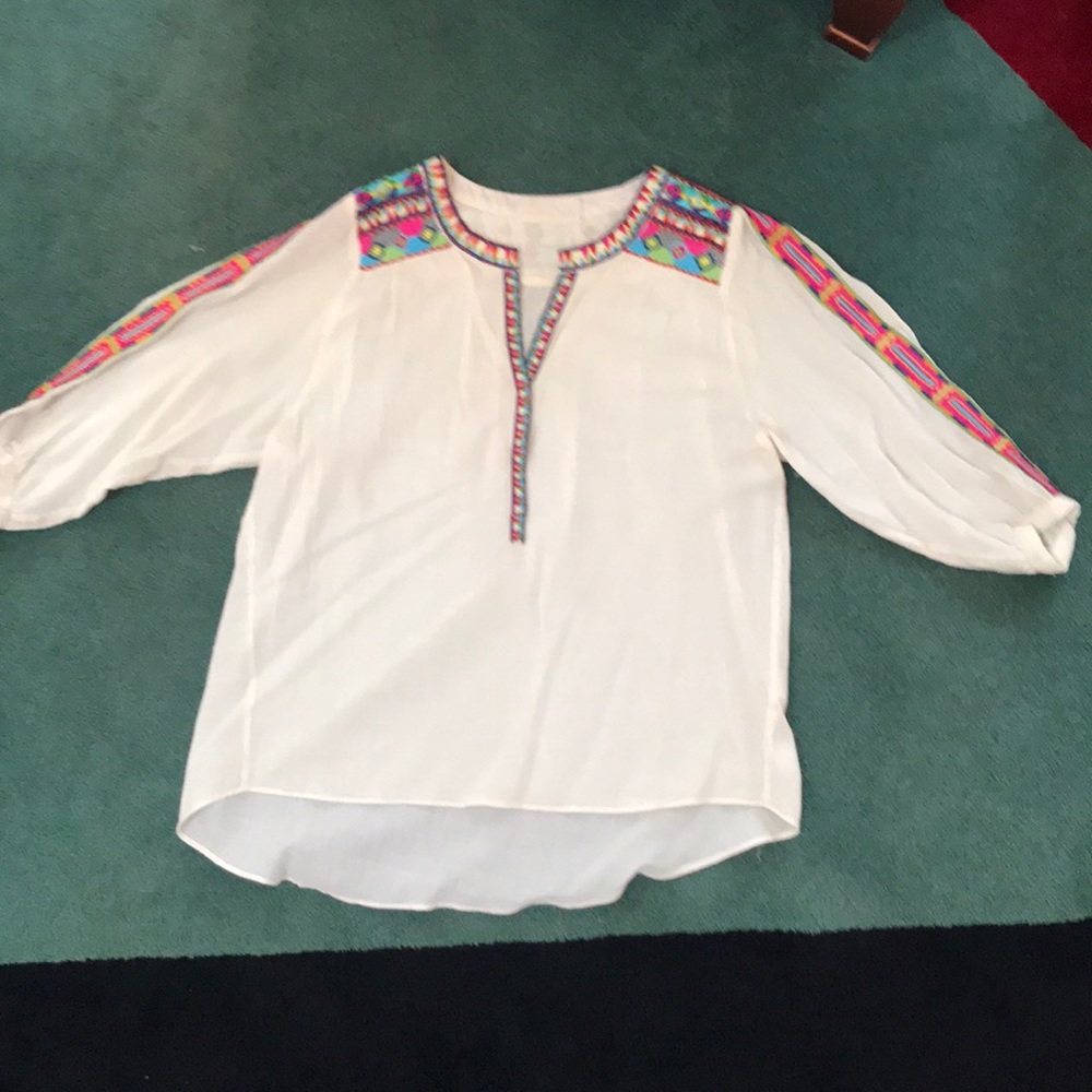 Love Sam multi colored beaded cotton blouse